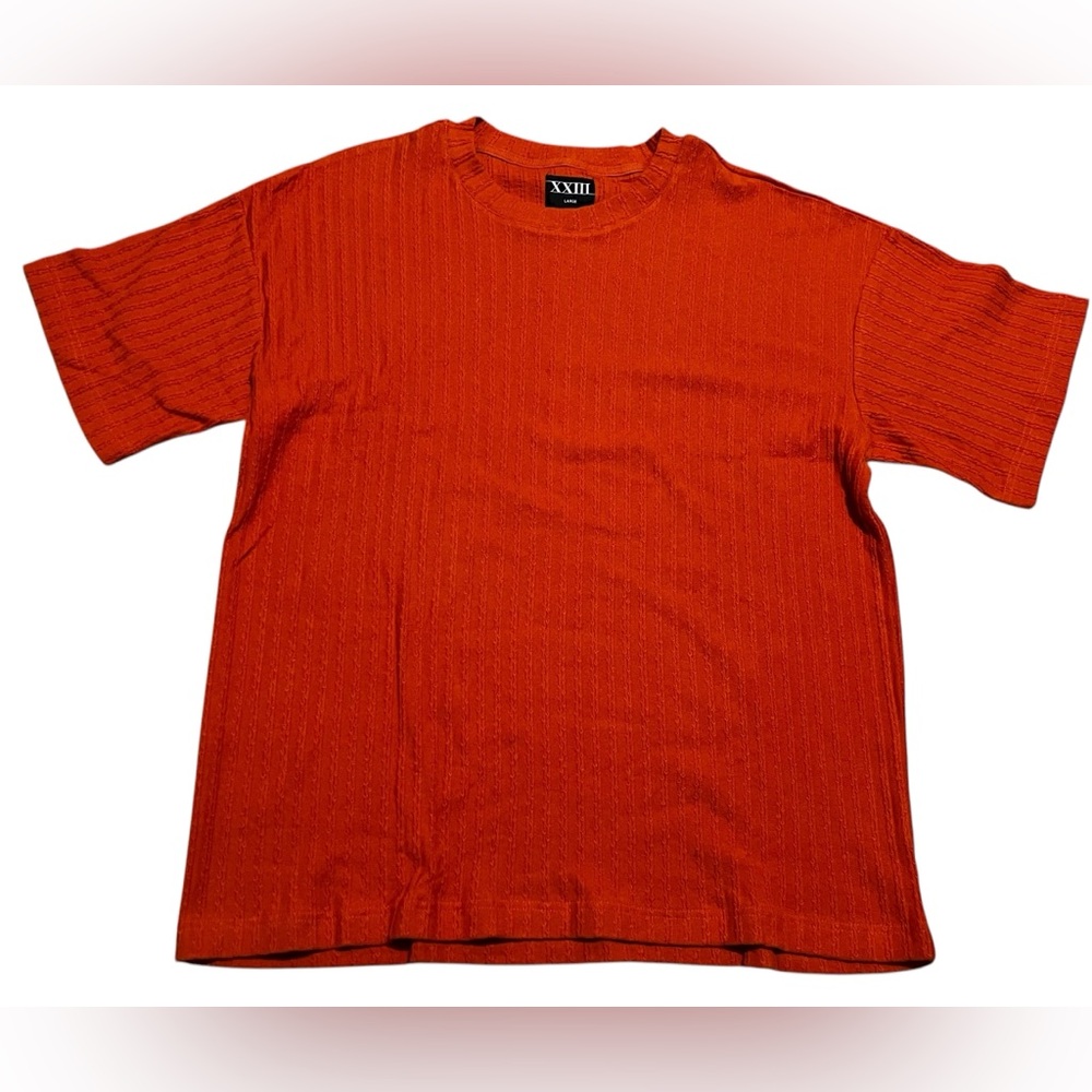 XXIII twenty three men’s Karl knit‎ short sleeve shirt tee bronze orange large